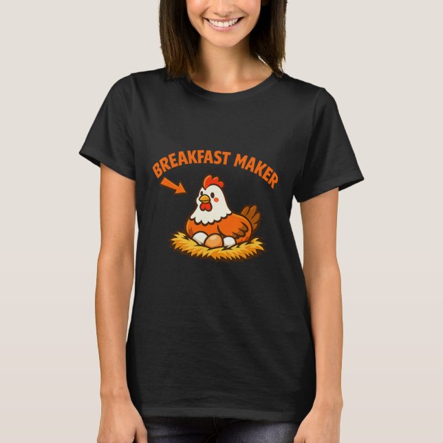 T-shirt Conception de couche d'œuf d'humour de petit déjeu (Devant)