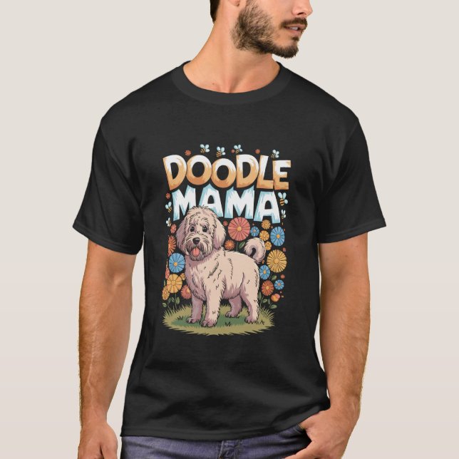 T-shirt Conception de coucher de soleil de chien rétro de  (Devant)