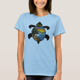 T-shirt Conception de coucher du soleil/tortue de Na Pali