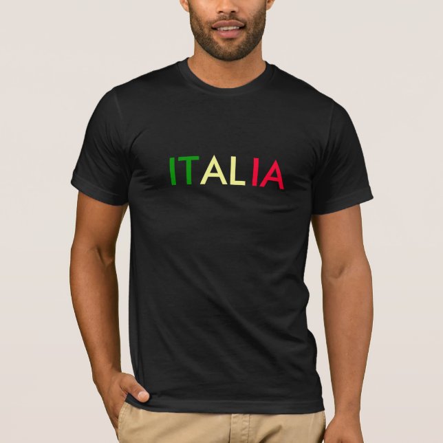 T-shirt Conception de couleur de drapeau de l'ITALIE (Devant)