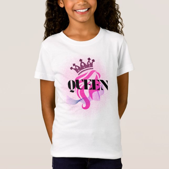 T-Shirt Conception de couronne de reine rose – Puissance f (Devant)