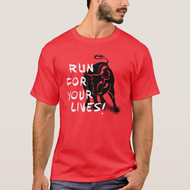 T-shirt Conception de course de taureau de San Fermin : (Devant)