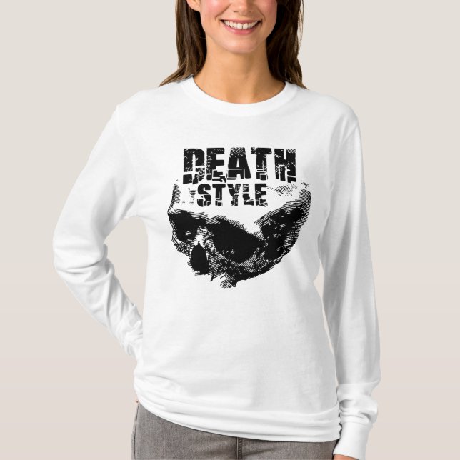 T-shirt Conception de crâne de style de mort (Devant)