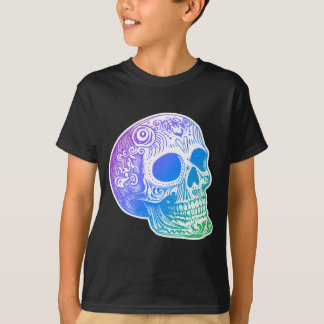 T-shirt Conception de crâne de sucre à gradient de calaca
