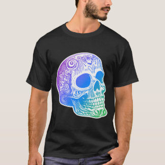 T-shirt Conception de crâne de sucre à gradient de calaca