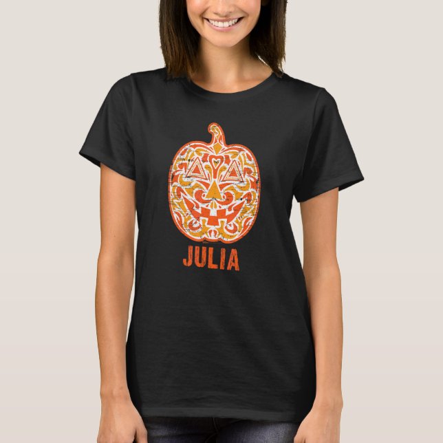 T-shirt Conception de crâne de sucre d'Halloween Julia vin (Devant)