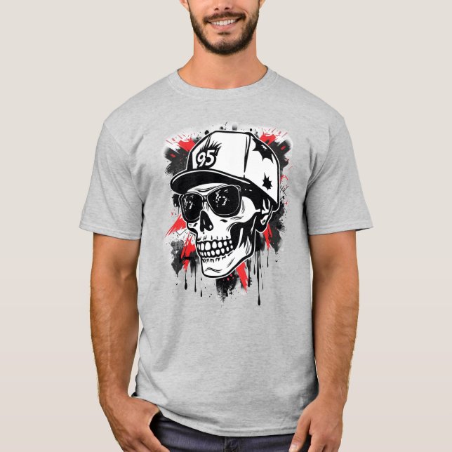 T-shirt Conception de crâne urbain (Devant)