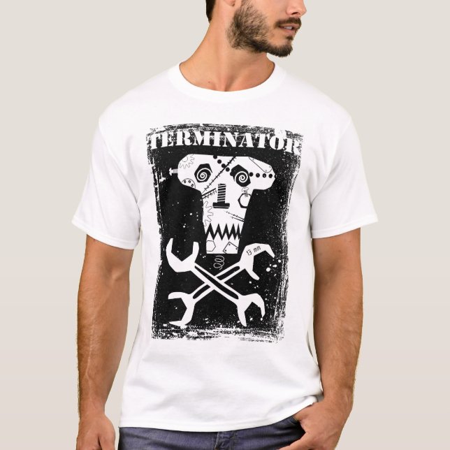 T-shirt conception de crânes de terminateur (Devant)
