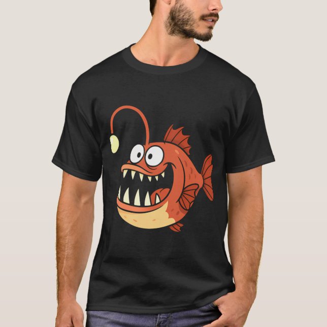 T-shirt Conception de créature de mer profonde de baudroie (Devant)