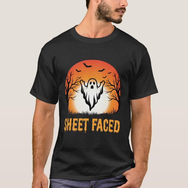T-shirt Conception de crépuscule de fantôme d'Halloween au (Devant)
