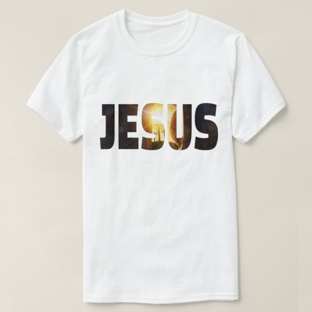 T-shirt Conception de croix de résurrection de Jésus chrét (Design devant)
