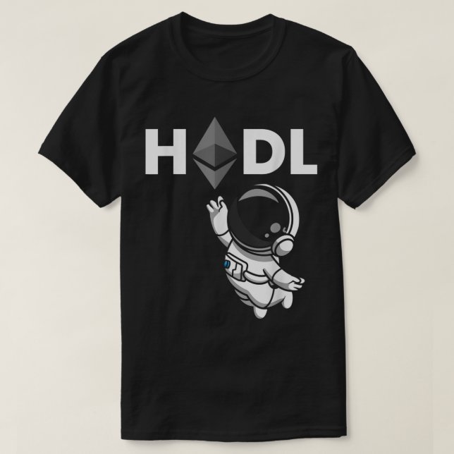 T-shirt Conception de crypto astronautes Ethereum HODL (Design devant)