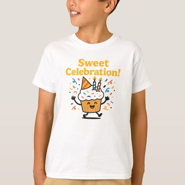 T-shirt Conception de Cupcake au Chocolat Mignon pour une  (Devant)