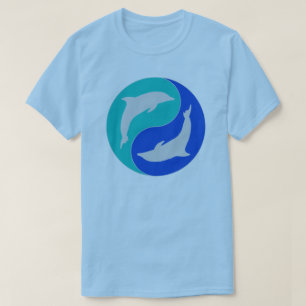 T-shirt Conception de dauphin de yang de yin de dauphins