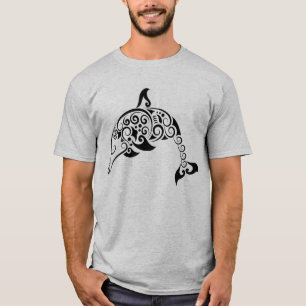 T-shirt Conception de dauphin mandala orné complexe