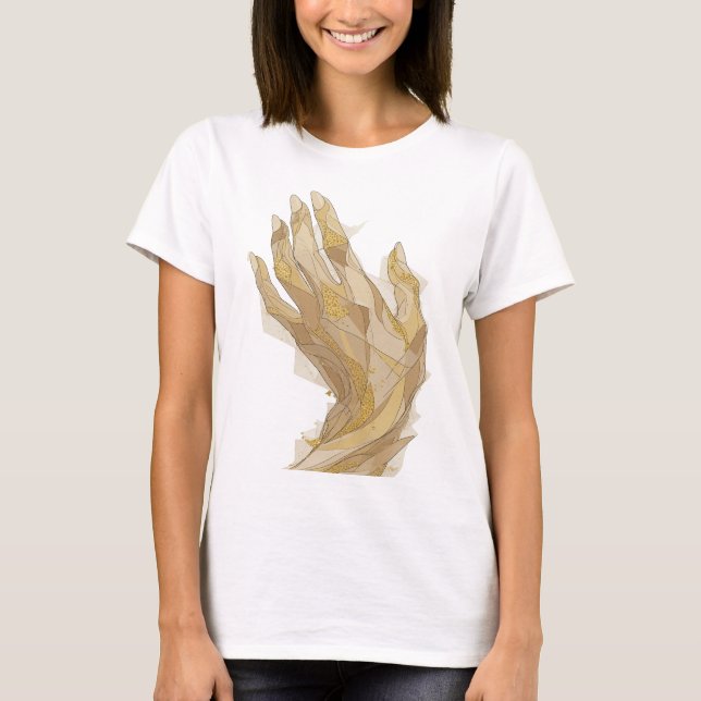 T-shirt Conception de déclaration artistique argentée Gold (Devant)