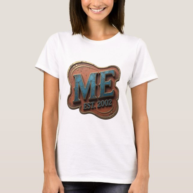 T-shirt Conception de déclaration artistique bleu ME EST 2 (Devant)