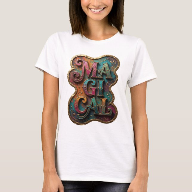 T-shirt Conception de déclaration Classique Or MAGIQUE (Devant)
