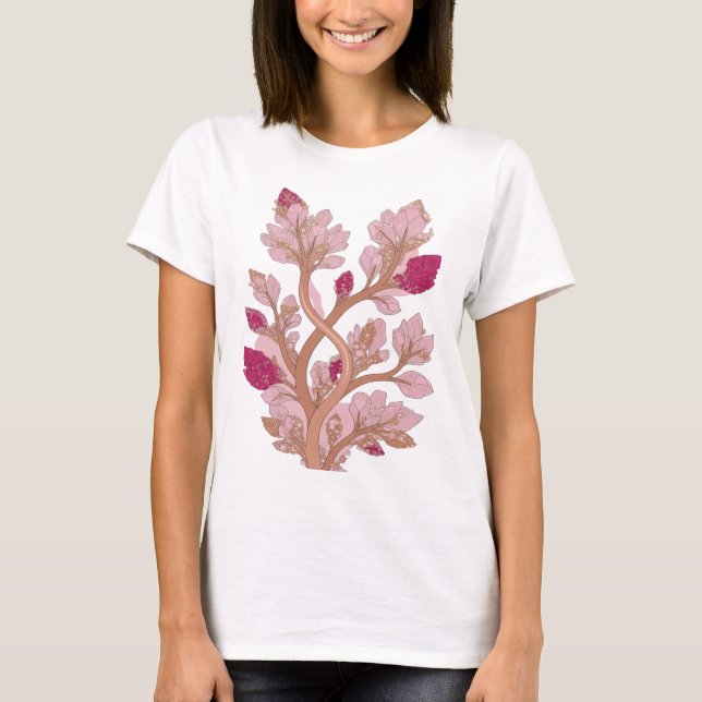 T-shirt Conception de déclaration d'arbre de cristal argen (Devant)