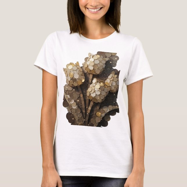 T-shirt Conception de déclaration d'art abstrait Or Édifia (Devant)