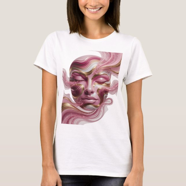 T-shirt Conception de déclaration d'art abstrait or ICONIQ (Devant)
