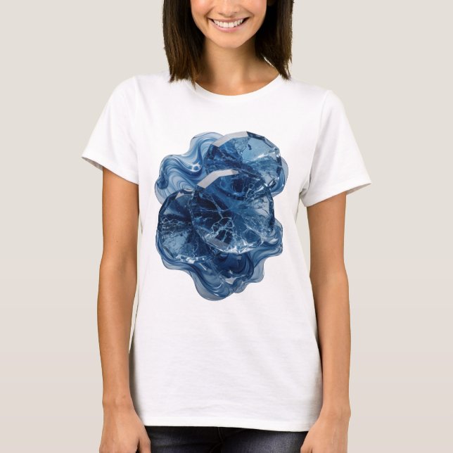 T-shirt Conception de déclaration de CRISTAUX DE GLACE BLE (Devant)