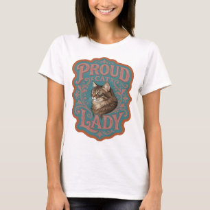 T-shirt Conception de déclaration de FEMME AU CHAT FIÈRE R
