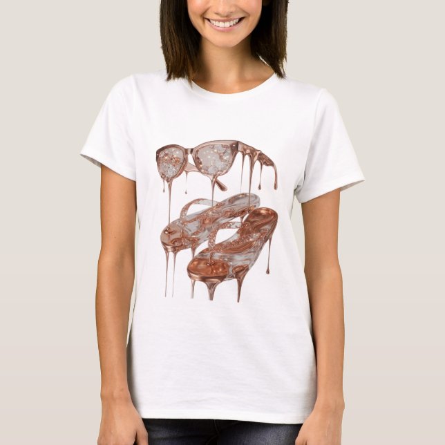 T-shirt Conception de déclaration de GLAMOUR en OR ROSE ar (Devant)