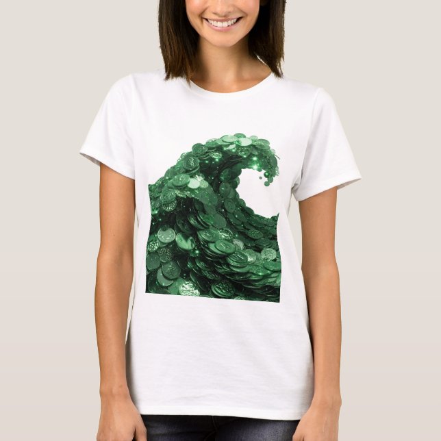 T-shirt Conception de déclaration de VAGUE de PIÈCES VERTE (Devant)
