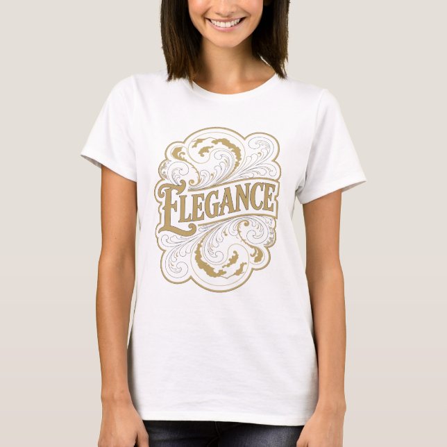 T-shirt Conception de déclaration d'élégance en or tendanc (Devant)