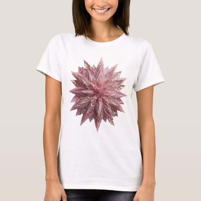 T-shirt Conception de déclaration d'étoile rose argentée t (Devant)