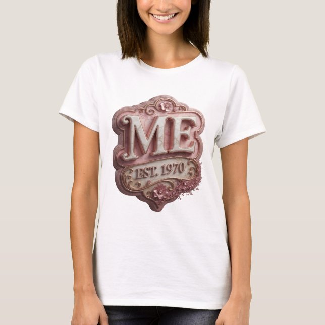 T-shirt Conception de déclaration d'or vif ME EST 1970 (Devant)