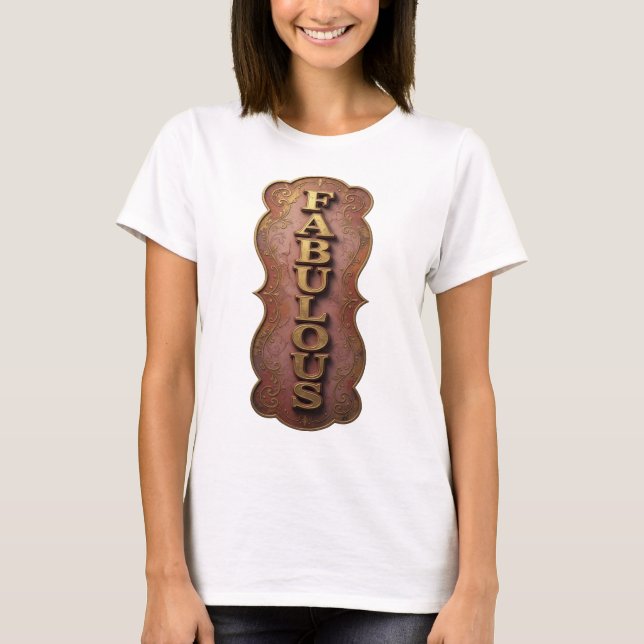 T-shirt Conception de déclaration dorée artistique FABULEU (Devant)