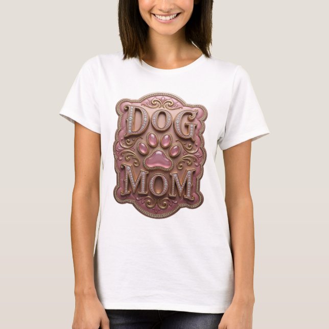T-shirt Conception de déclaration MAMAN CHIEN en or (Devant)