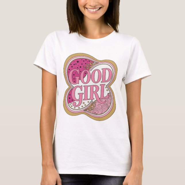 T-shirt Conception de déclaration rose dynamique BONNE FIL (Devant)