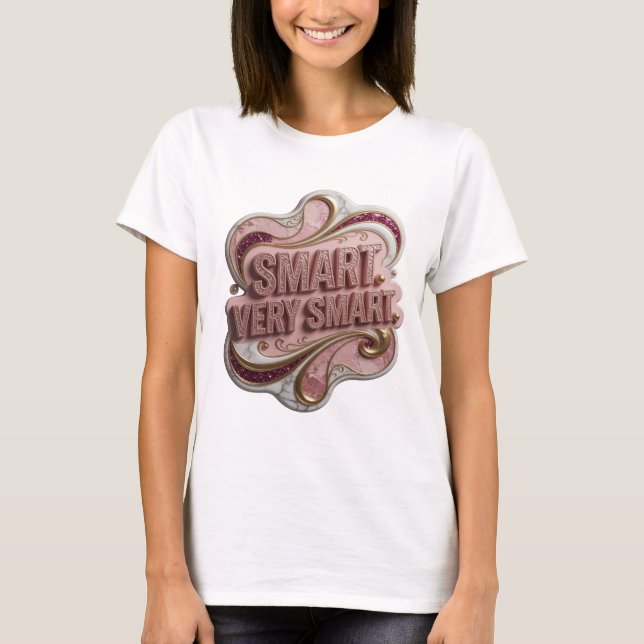T-shirt Conception de déclaration Rose Tendance SMART TRÈS (Devant)
