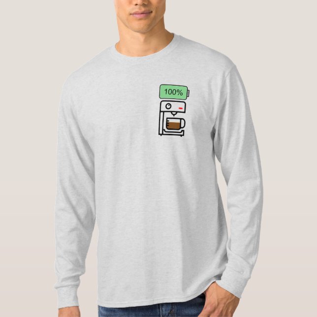 T-shirt Conception de dépendance au café (Devant)
