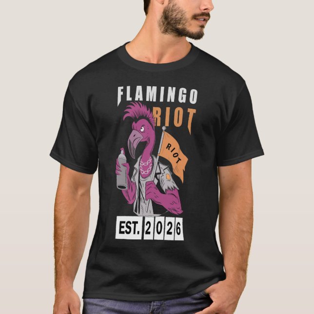 T-shirt Conception de design urbain flamant riot (Devant)
