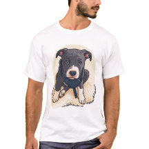 Conception de dessin animé de chiot Pitbull mignon
