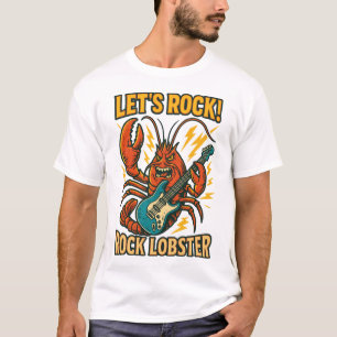 T-shirt Conception de dessin animé de guitare homard de ro