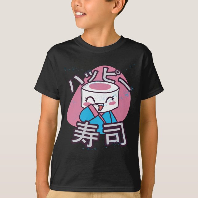 T-shirt Conception de dessin animé de maître de sushi drôl (Devant)