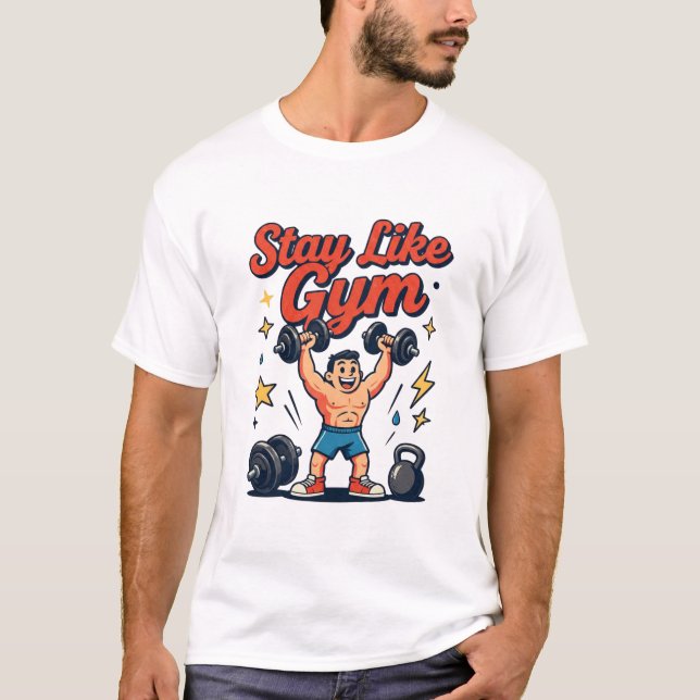 T-shirt Conception de dessin animé de séance de gym (Devant)