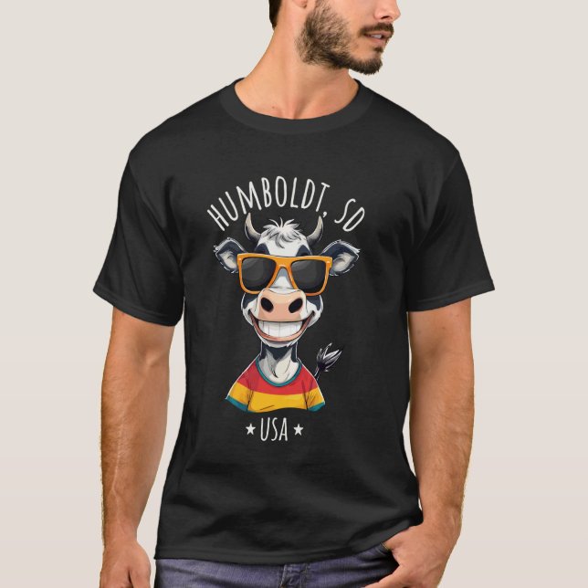 T-shirt Conception de dessin animé de vache drôle Humboldt (Devant)
