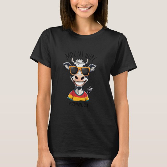 T-shirt Conception de dessin animé de vache drôle Mount Ho (Devant)