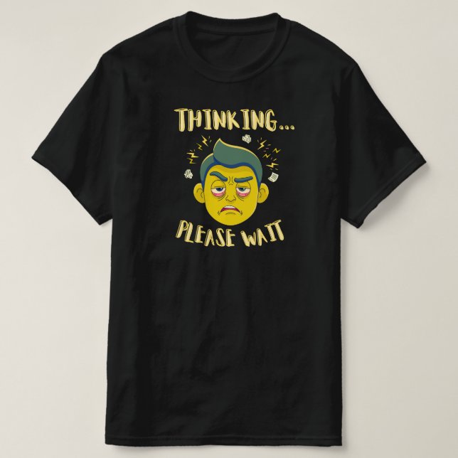 T-shirt Conception de dessin animé drôle de réflexion en a (Design devant)