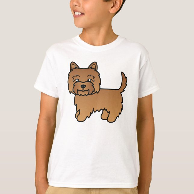 T-shirt Conception de dessin animé mignon de chien Terrier (Devant)
