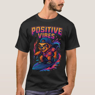 T-shirt Conception de dessin animé tropical néon