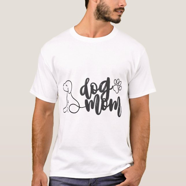 T-shirt Conception de dessin au trait de maman de chien Am (Devant)
