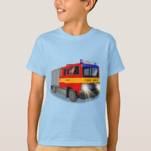 T-shirt Conception de dessin du moteur cool d'incendie pou