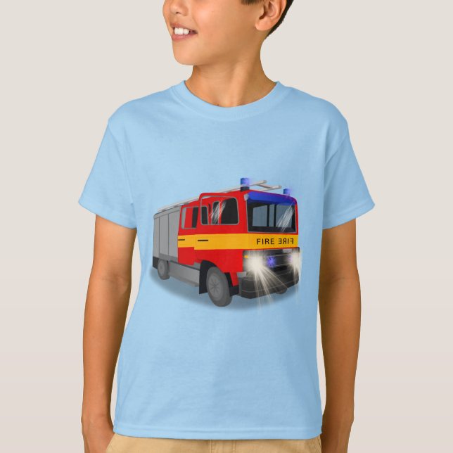 T-shirt Conception de dessin du moteur cool d'incendie pou (Devant)
